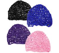 HAPINARY 4 Piezas de Gorra de Red para Dama de Tela, Diseño Simple y Transpirable, Gorro de Dormir para Mujer que Protege el Cabello Estilo Cómodo