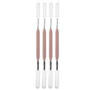 HAPINARY 4 Piezas Peine Pestañas Acero Inoxidable con Cepillo Separador y Cubierta para Extensión de Pestañas y Maquillaje Cejas Portátil