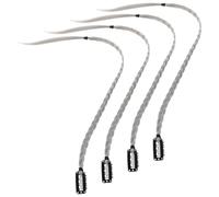 HAPINARY 4 Piezas peluca de de caballo doble pelucas trenzas de de caballo para damas extensiones de cabello para adolescentes estilo boxeo Fibra química Grey