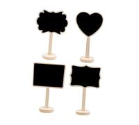 HAPINARY 4 piezas Pizarra Mini de Madera Reutilizable con Diseño Variado para Mensajes Decorativos Bodas y Hogar Ligera y Portátil para Notas y Señales Eventos