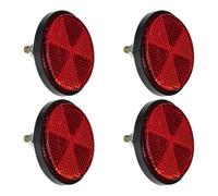 HAPINARY 4 Piezas Reflector Redondo de Plástico Tornillo | Superficie Reflectante Brillante, Resistente al Clima, Aviso de Seguridad, para Poste y Turismo