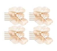HAPINARY 4 Piezas tocados de novia para boda accesorio para el cabello nupcial peine de cabello de boda para mujeres peine de pelo de novia Golden