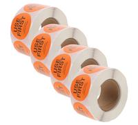 HAPINARY 4 Rollos de Pegatinas Adhesivas Usa Primero para Restaurante y Bar, Etiquetas para Comida Adhesivo Fácil de Aplicar y Recordatorio Visual