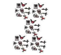 HAPINARY 40 Piezas Halloween Punk Nail Charms Vintage Alloy Multi-shape Skull Cross Rhinestone Manicure Decorations DIY Nail Ornaments For Spooky Holiday