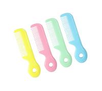 HAPINARY 4piezas Peine Para Niño Niña Seguro De Abs Diseño Redondo Para Masaje Del Cabelludo Delicado De Colores Pastel Azul Rosa Verde y Amarillo Pequeño y Ligero Para Recién Nacidos y Via