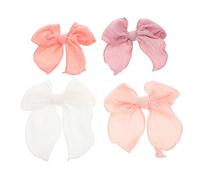 HAPINARY 4piezas Pinzas Pelo Lazo Para Niñas Adolescentes y Mujeres Para Diario y Ocasiones Especiales Hermosos Lazos y Materiales