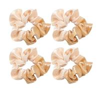 HAPINARY 4piezas Scrunchies De Moda Para Pelo Accesorios Elásticos Para Coletas De Mujer Horquillas De Tela Contrastantes Para y Ocasiones Especiales