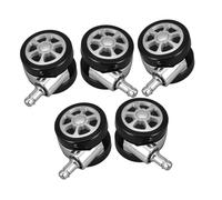 HAPINARY 5 Piezas Ruedas Giratorias para Sillas de Oficina Negras Ruedas de Repuesto Silenciosas para Muebles Suave y Reemplazo Fácil Compatible con Escritorios