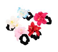 HAPINARY 5 Piezas Soft Elastic Ponytail Holders For Women Fabric Flower Hair Accessories For Long And Short Hair Wedding And Beach Hairstyling