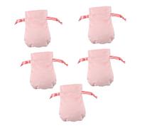 HAPINARY 5piezas Bolsas Para Joyas De Franela Cordón Para Guardar Auriculares Cosméticos y Otras Cosas Casa