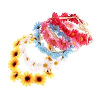 HAPINARY 5piezas Diademas De Flores Para Mujer Floral Tocado De Girasol Adorno Cabello Ajustable Cómodo