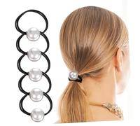 HAPINARY 6 Piezas Cintas de Pelo con Perlas Elásticas Suaves para Mujeres Lazos Resistentes para Coleta Trenzas y Moños Sin Daño Tirones Accesorios Versátiles para Diario y Regalo