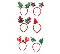 HAPINARY 6 Piezas Diadema Navideña para Diadema Elementos Navideños Suministros Navideños para Festivales Reutilizable Delicada Estilo Aleatorio