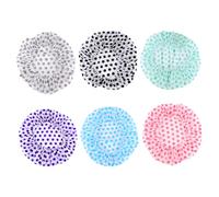 HAPINARY 6 Piezas Gorro De Ducha Elástico Para Spa Gorros De Baño Para Mujer Diseño De Puntos Impermeables Reutilizables Para Uso Diario