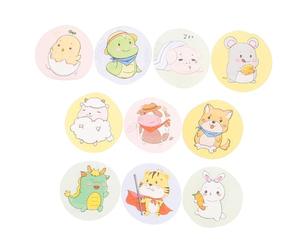 HAPINARY 600piezas Mini Round Adhesive Bandages Cartoon Animal Pattern for Kids Breathable Design for Small Wounds Babies and Toddlers