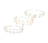 HAPINARY 6piezas Diademas De Cristal Para Niñas De Diseño De Estrellas y Luna Accesorios Elegantes Para Decorar El Cabello Para Fiestas y Ocasiones Especiales