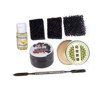 HAPINARY 7 Piezas Maquillaje Halloween Cera Especiales con Gel Falsa y Esponjas para Cicatrices Profesional y Caracterización Realista