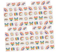 HAPINARY 96piezas Tatuajes Temporales De Orgullo Gay Pegatinas De Cara De Bandera Arcoíris Para Fiestas y Desfiles Diseño Gradiente Tatuajes De Cuerpo Para Celebraciones Lgbtq