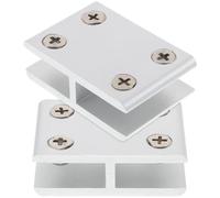 HAPINARY Abrazaderas para Vidrio de Ducha de 180 Grados en Aleación de Aluminio, Resistentes Corrosión, 2 Piezas para Muebles y Barandillas de Vidrio