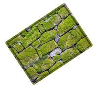 HAPINARY Alfombrilla de Suelo Antideslizante de Poliéster Diseño Piedra Musgo, Resistente al Agua para Cocina y Baño, Alfombra Absorbente y Segura