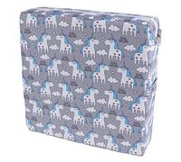 HAPINARY Almohadilla Elevadora Práctica Para Silla De Comedor Infantil Con Correas Ligera y Desmontable Funda Lavable Gris Con Diseño Para Niño Niña