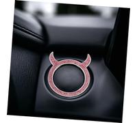 HAPINARY Anillo Decorativo de con Rhinestone para Botón de Encendido de Aleación de Zinc Resistente Pegatina Estética para Interior de Coche Rosa