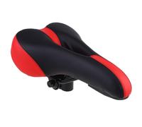 HAPINARY Asiento de Bicicleta Acolchado Orificio Central y Ángulo de Asiento para Bicicleta de Montaña, Negro y Rojo, Absorbente y Cómodo para Rutas Largas y Uso Prolongado