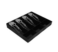 HAPINARY Bandeja Cajón De Caja Registradora 4 Compartimentos Organizador Metálico Para Tiendas Comercios Oficinas