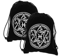 HAPINARY Bolsa de Cartas del Tarot de Franela Negra Cordón, 2 Piezas, Fácil de Llevar y Conveniente para Guardar Joyas y Cartas del Tarot