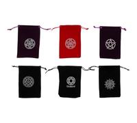 HAPINARY Bolsa para Joyas y Cartas del Tarot 6 Piezas, Bolsa de Tela Cordón, Tamaño Pequeño, Diseño de Pelusa, Almacenamiento Portátil para Artículos Pequeños y Uso en Rituales