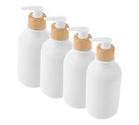 HAPINARY Botella De Champú Bomba 300ml Rellenable Pet Plástico Mate Anillo 4unid. Ideal Para Belleza y Viajes