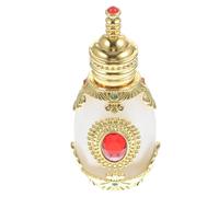HAPINARY Botella de Perfume Vacía de 15ml Estilo Oriente Medio Aleación y Vidrio, Diseño Elegante y Exótico para Almacenamiento de Aceites Esenciales