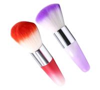 HAPINARY Brocha De Maquillaje y Colorete 2pcs Pincel Limpiador De Polvo Para Uñas y Quitaesmalte Ideal Para Salón y Casa