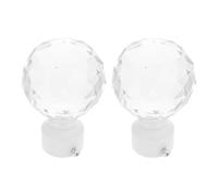 HAPINARY Cabezal Decorativo de Hierro y Cristal Blanco para Barra de Cortina 2 Piezas Diseño Elegante para Sala de Estar y Dormitorio
