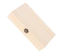 HAPINARY Caja De Madera Pequeña Con Tapa Abatible Caja Para Recetas y Tarjetas Organizador De Madera Para Sala De Estar Sin Terminar