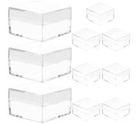 HAPINARY Caja de Muestras Minerales Cuadrada Transparente 10 Piezas Resistentes a Caídas para Exhibición y Organización en Escritorio y Colecciones Pequeñas