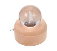 HAPINARY Caja de Música Giratoria Bola de Cristal y Base de Madera, Lámpara de Proyección LED para Luz Nocturna Infantil en Hogar y Oficina