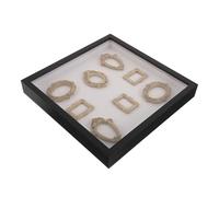 HAPINARY Caja de Sombra de Museo Pequeña en Madera y Resina Negra con Marco Miniatura para Exhibición Creativa y Protección de Recuerdos en Aniversarios