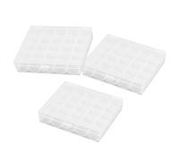 HAPINARY Caja Organizadora Transparente de 3 Piezas 25 Compartimentos, Almacenamiento para Bobinas de Máquina de Coser, Organizador Plástico para Manualidades y Costura, Cajonera Pequeña