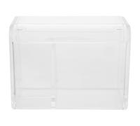 HAPINARY Caja Organizadora Transparente para Hisopos y Discos de Algodón Tapa Acrílica, Compartimento Doble Compacto Adecuado para Tocador y Escritorio