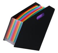 HAPINARY Carpeta de Archivos de Plástico Negro Gran Capacidad, Diseño Sencillo y Portátil para Organización Diaria y Almacenamiento en Casa