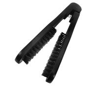 HAPINARY Cepillo Alisador De Cabello Antiestático Con Cerdas De Peine Doble Cara Para y Desenredar Herramienta Para Cabello Rizado y Lacio Compacto y Portátil Negro