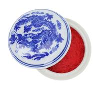 HAPINARY Ceramic Ink Paste Box Chinese Style Calligraphy Ink Pad For Seal And Painting Compact Inkpad For Calligraphy Training And Traditional Art Smooth Surface Diameter