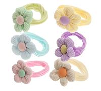 HAPINARY Cintas Pelo De Niña Flores, Elásticas y Suaves, Tamaño Pequeño, Decoración Para Cumpleaños y Uso Diario, Coleteros Para Cabello Fino, Pack De 6 Unidades