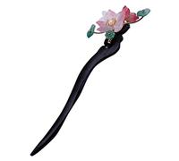 HAPINARY Classical Chinese Style Hairpin Lotus Design Wooden Hair Stick Vintage Ancient Hairstick for Women Traditional Costume Accessories