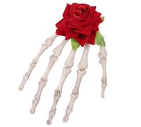 HAPINARY Clip para Cabello de Mujer con Diseño de Esqueleto Punk y Rosa Decorativa Pinza Creativa para Fiesta de Halloween y Grande Accesorio Llamativo y Práctico