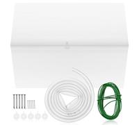 HAPINARY Colector de lluvia portátil y sistema de drenaje del techo con lona plástica resistente 50x60 cm, embudo y tubo flexible para mantenimiento de techos con goteras