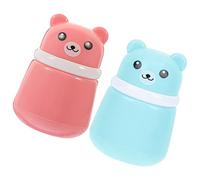 HAPINARY Contenedor De Polvo Borla Para Bebés y Niños, Caja Portátil De Talco Plástico Seguro, Set De 2 Piezas Rosa y Azul, Adecuado Para Viaje y Uso Diario