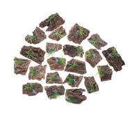 HAPINARY Corteza Natural para Terrario de Reptiles 24 Piezas, Decoración Musgo para Tanque de Geckos y Camaleones, Sustrato Decorativo y Plataforma Trepadora para Hábitat de