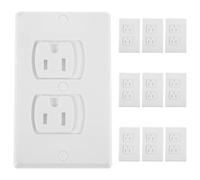 HAPINARY Cubiertas de Enchufes de Pared de Abs Blanco, 10 Piezas Seguras para Bebés con Cierre Automático, Protección Infantil para Tomas Eléctricas Hogar
